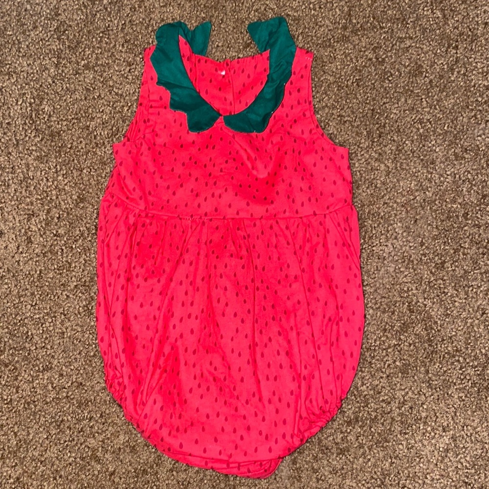 12-18 month strawberry infant outfit